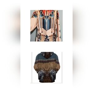 2 Hooded Native American Lightweight Sweatshirts 5X